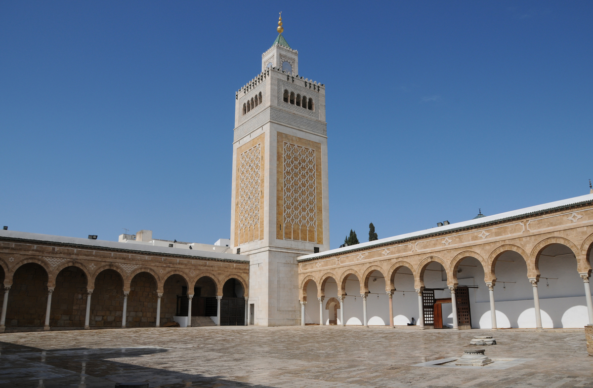 Moment image for The construction of the Sidi Bou Saïd Mosque in Carthage's historical significance and beauty.