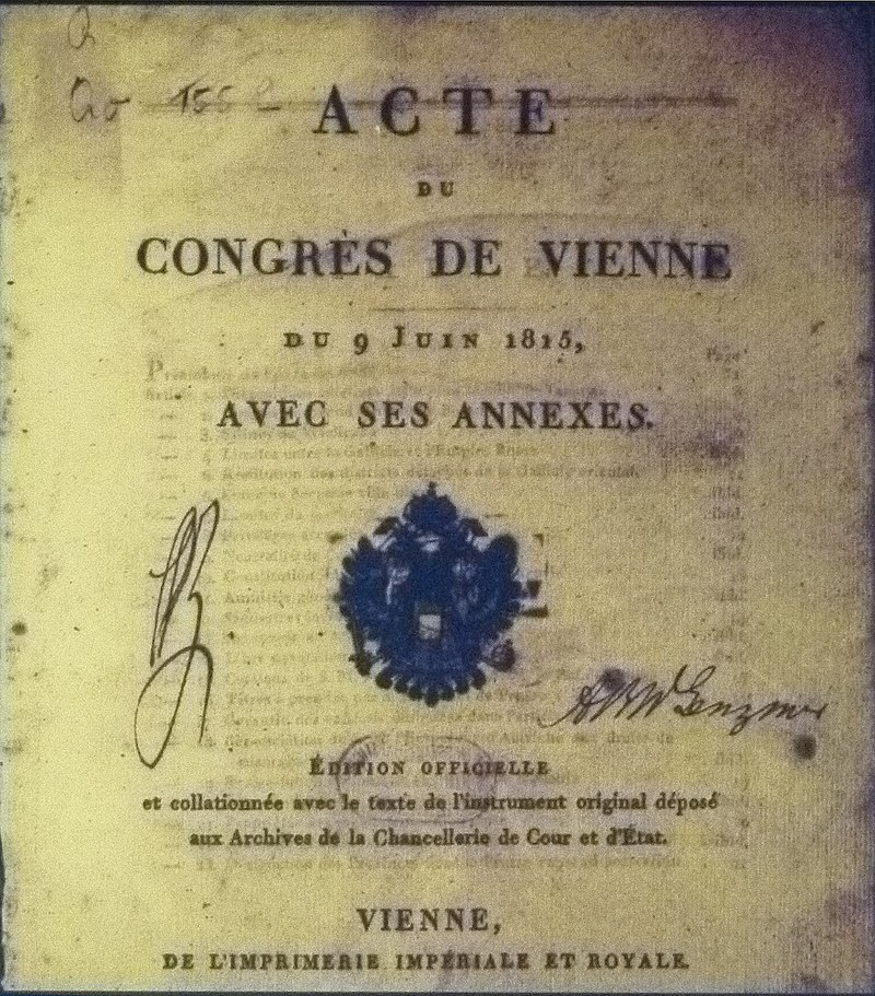 Moment image for Creation of United Kingdom of Netherlands ends French control via Congress of Vienna.