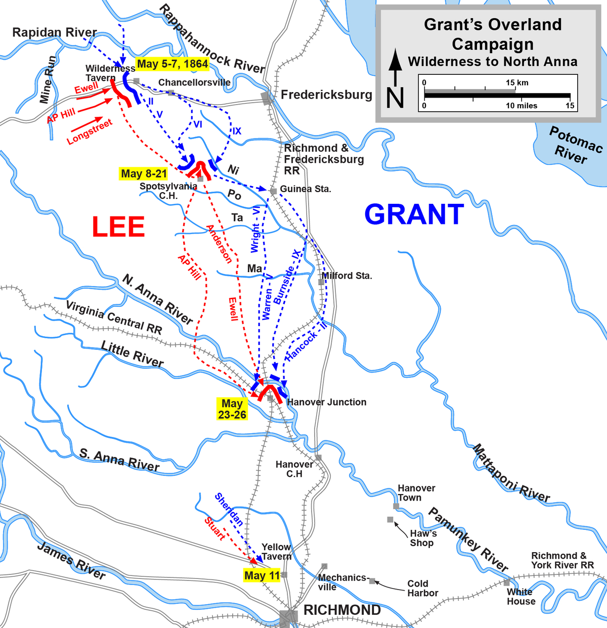 Moment image for Grant's Overland Campaign against Lee