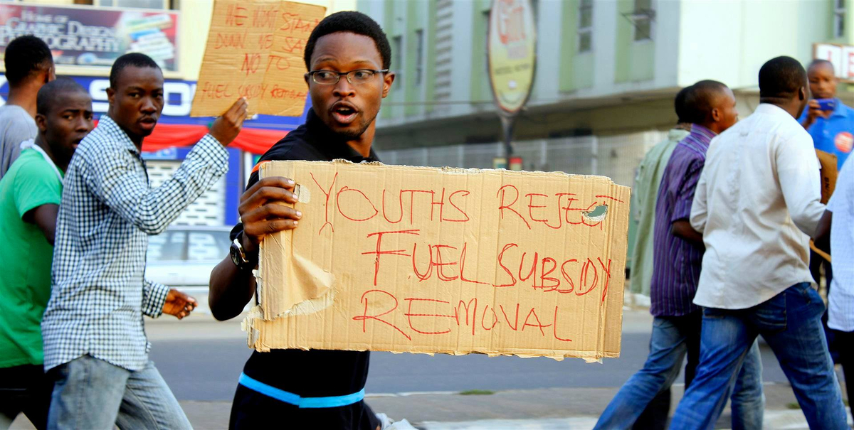 Moment image for Police Clash with Protestors Over Fuel Price Hike