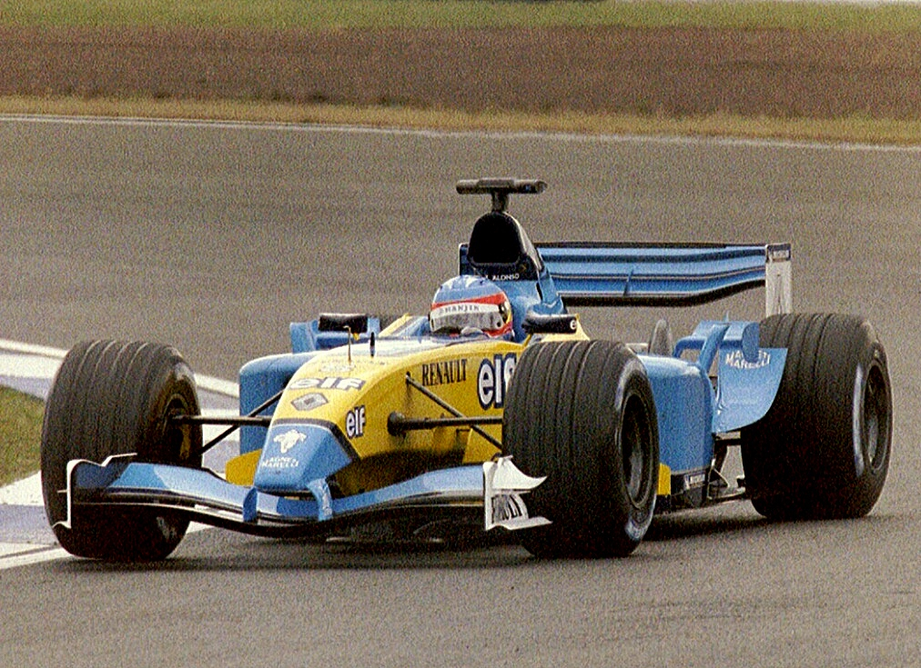 Moment image for Fernando Alonso breaks record as F1's youngest winner by winning the Hungarian Grand Prix.
