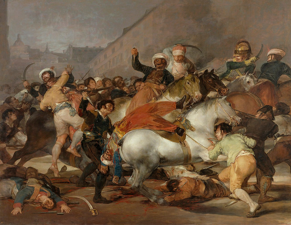 Moment image for Madrid uprising against French occupation during Dos de Mayo.