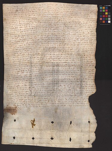 Moment image for María de Molina signed the Treaty of Alcañices with Denis of Portugal, securing support from him against rebels in exchange for territory.