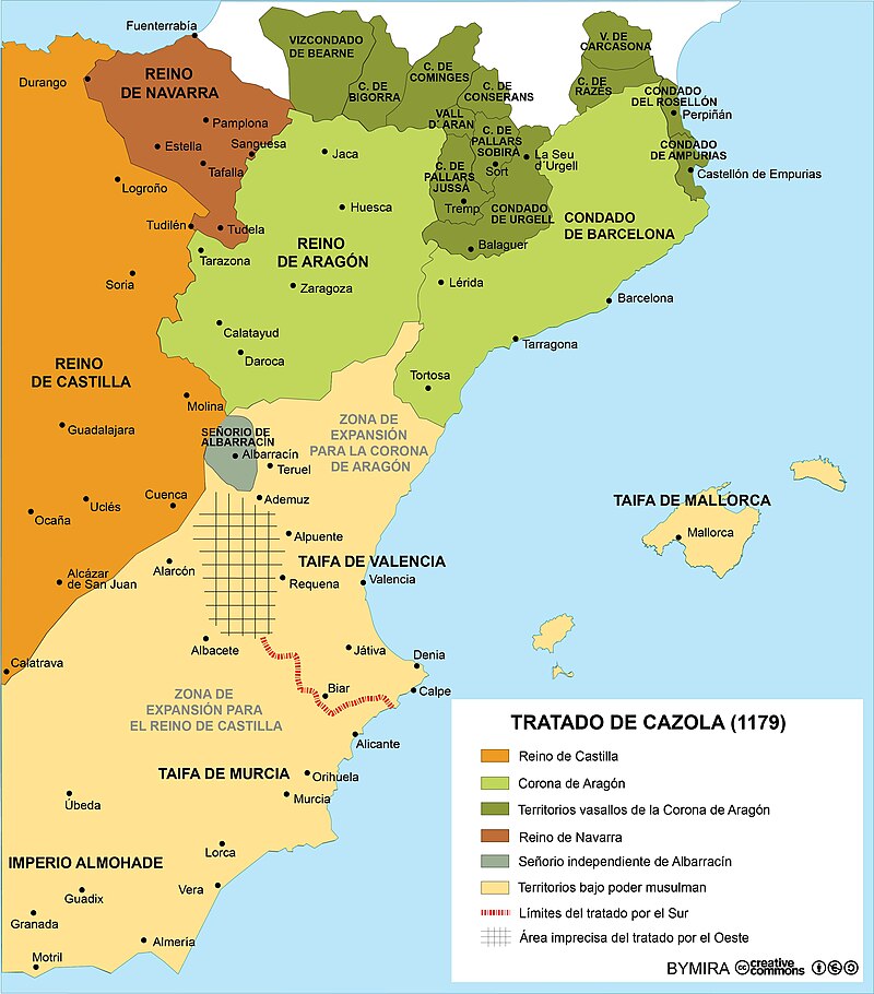 Moment image for Alfonso the Noble and Alfonso the Chaste divided Andalusia and Aragon ceded Murcia.