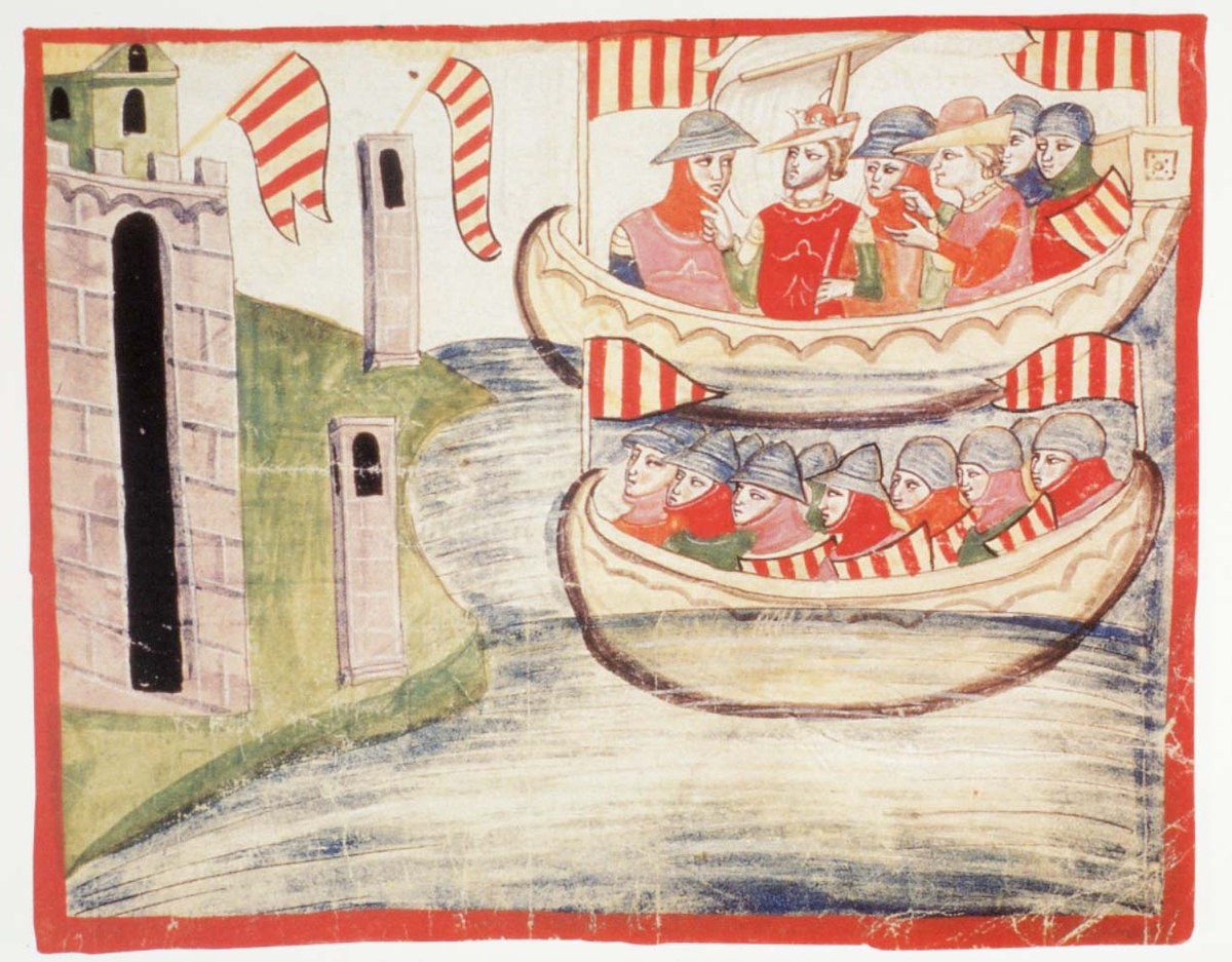 Moment image for An Aragonese fleet sank a Neapolitan fleet, delaying an invasion of Sicily.