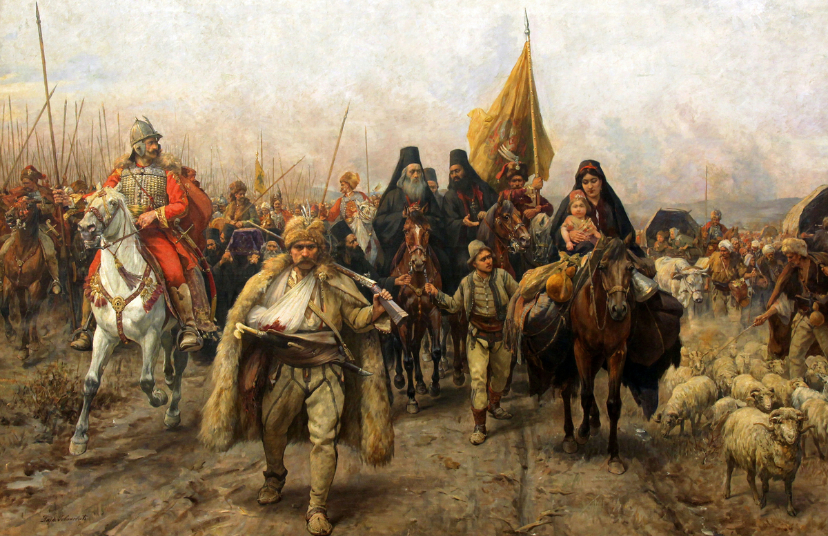 Moment image for The First Great Migration: Serbs and Christian Albanians flee Ottoman influence for Habsburg protection.
