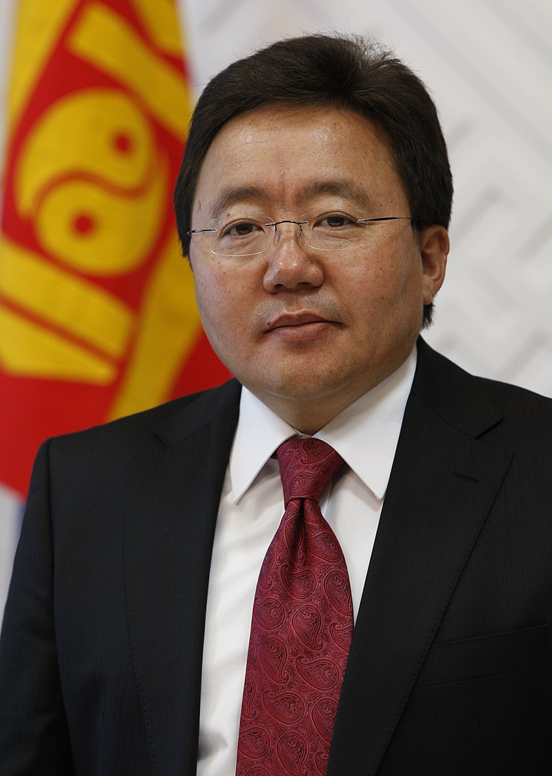Moment image for Tsakhiagiin Elbegdorj from Democratic Party, was re-elected in the 2013 Mongolian presidential election.