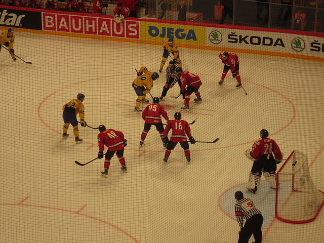 Moment image for Sweden wins gold, Switzerland silver, USA bronze. Hosted in Stockholm, Helsinki by Sweden and Finland.