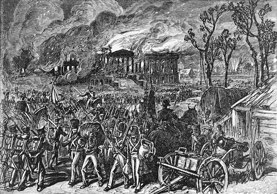 Moment image for British Forces Burn the White House