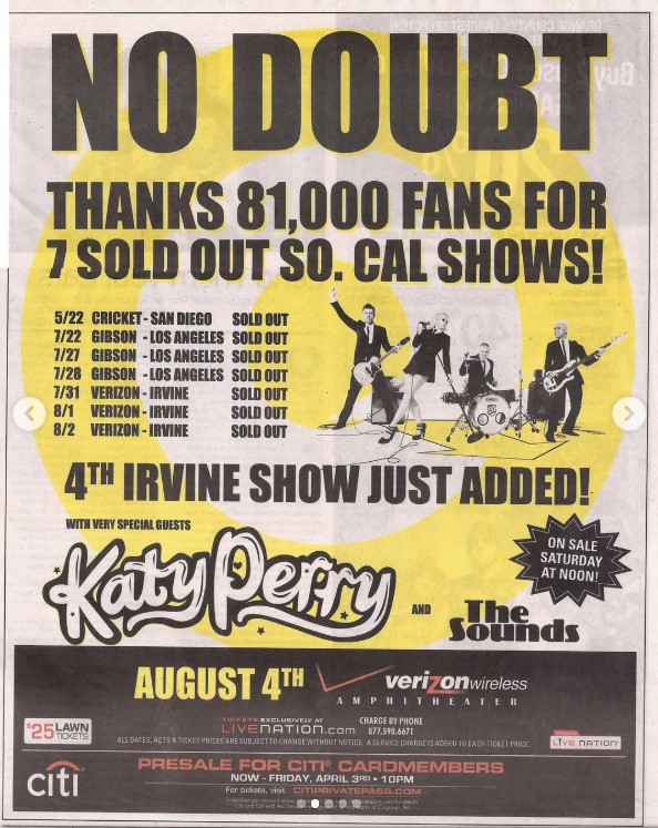 Moment image for Opening Act for No Doubt