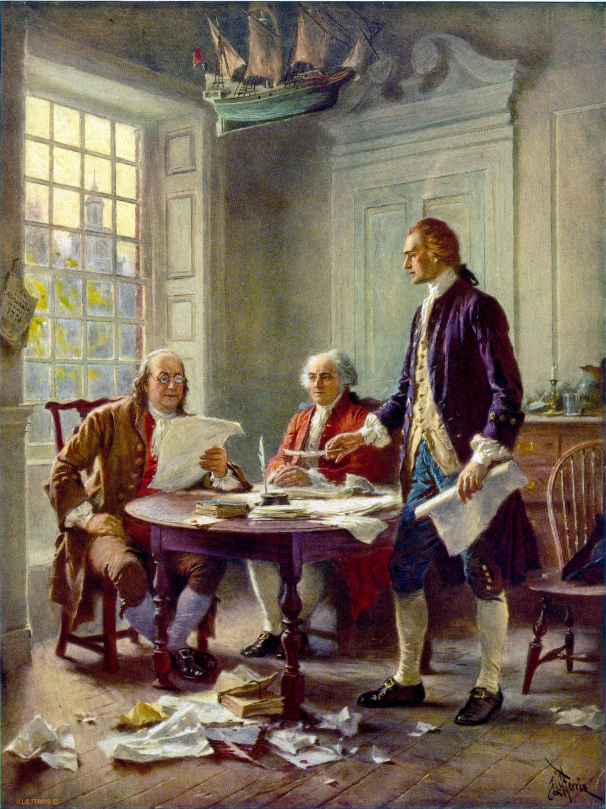 Moment image for John Adams pivotal role in declaring American independence.