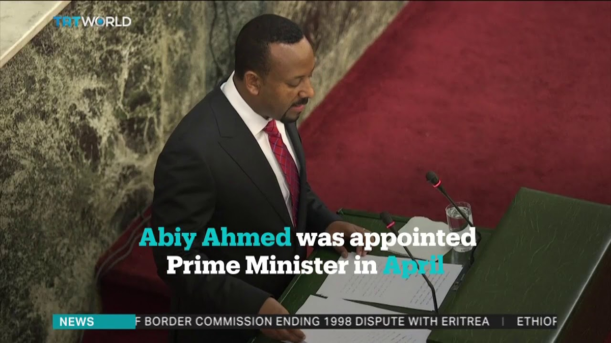 Moment image for Parliament lifts state of emergency declared during protests in Ethiopia.
