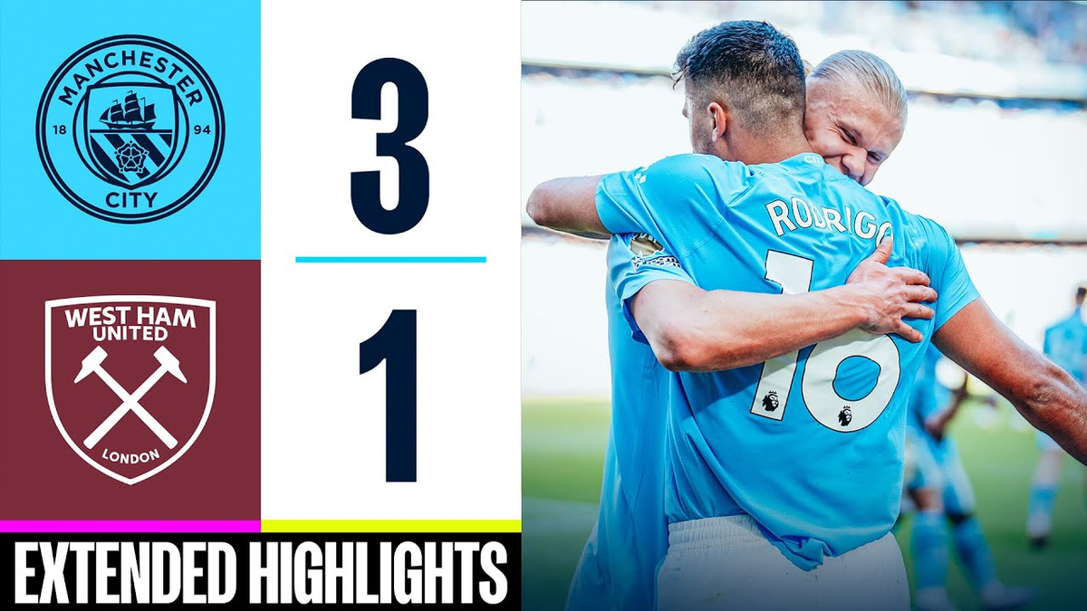 Moment image for Four in a Row: City 2023-24 Premier League Champions After 3-1 Win Over West Ham United