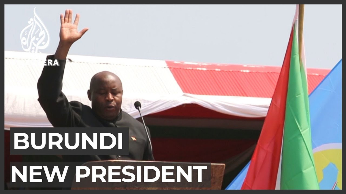 Moment image for New President Evariste Ndayishimiye leads Burundi after rebel past.