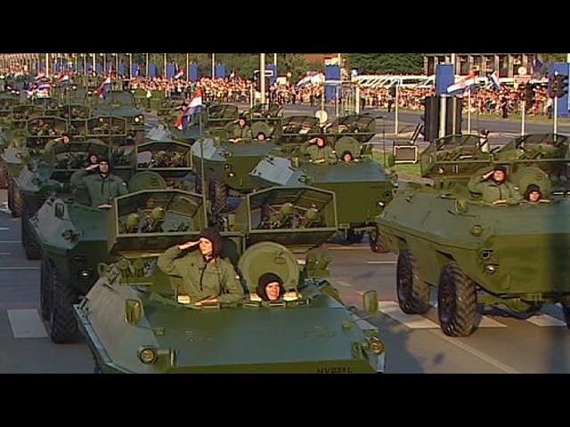 Moment image for Croatia commemorates 20 years since Operation Storm military action for independence from Yugoslavia.