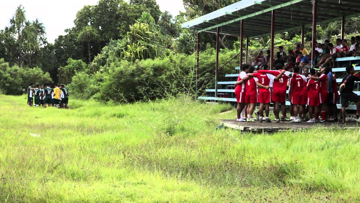 Moment image for "Mission Tuvalu" documentary highlights climate change impacts on vulnerable island nation.