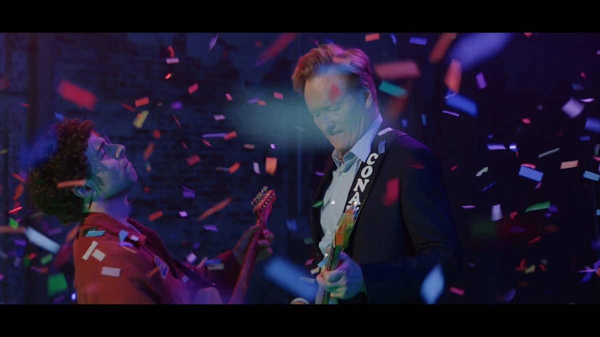 Moment image for Conan O'Brien appears in Dawes' music video