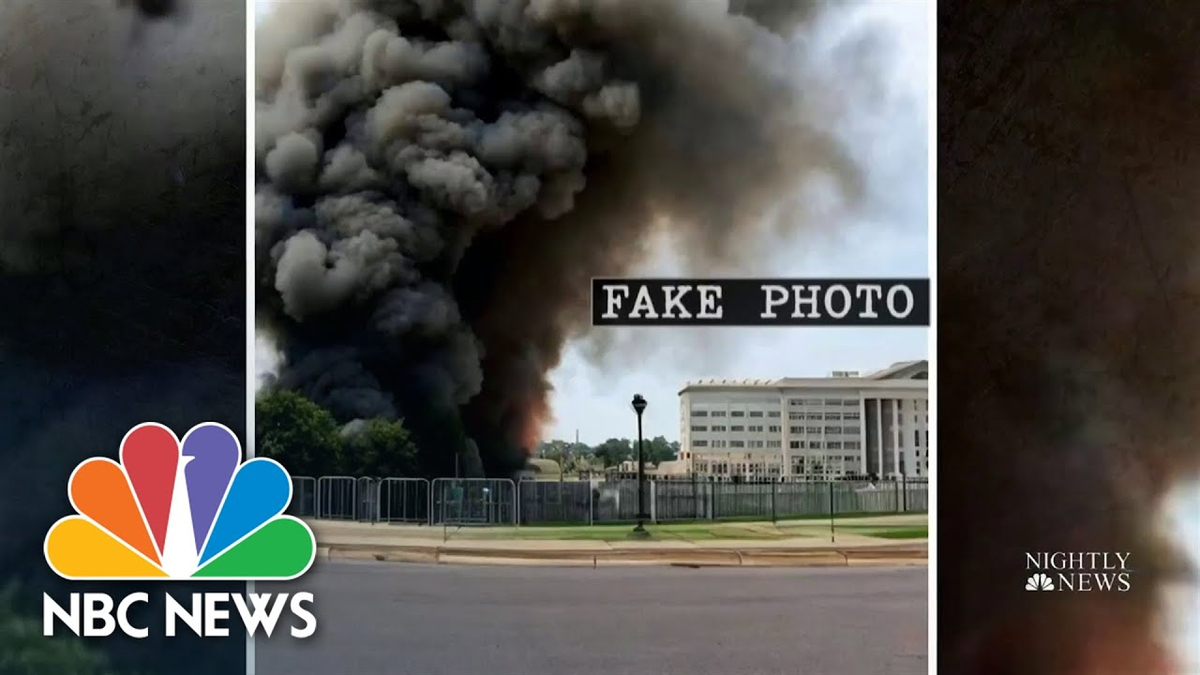Moment image for An AI-generated image spreads a false report of an explosion at the Pentagon