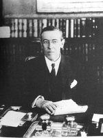 Woodrow Wilson's plea for peace during World War I disregarded by warring nations.