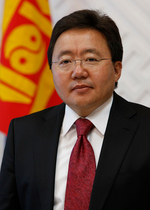 Tsakhiagiin Elbegdorj from Democratic Party, was re-elected in the 2013 Mongolian presidential election.