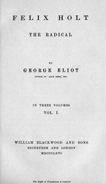 Publication of Felix Holt, the Radical